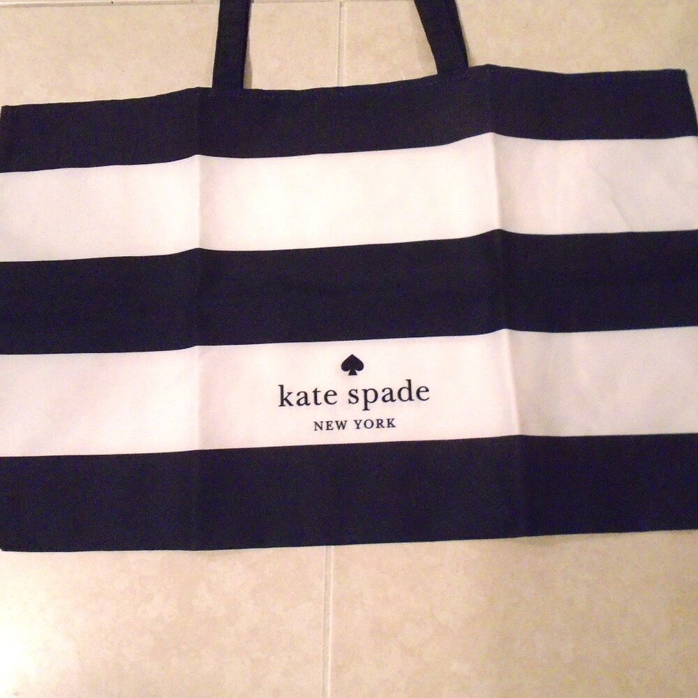 NWOT 💥 KATE SPADE BLACK AND WHITE OVERSIZED CANVAS TOTE BAG 💥 AWESOME!